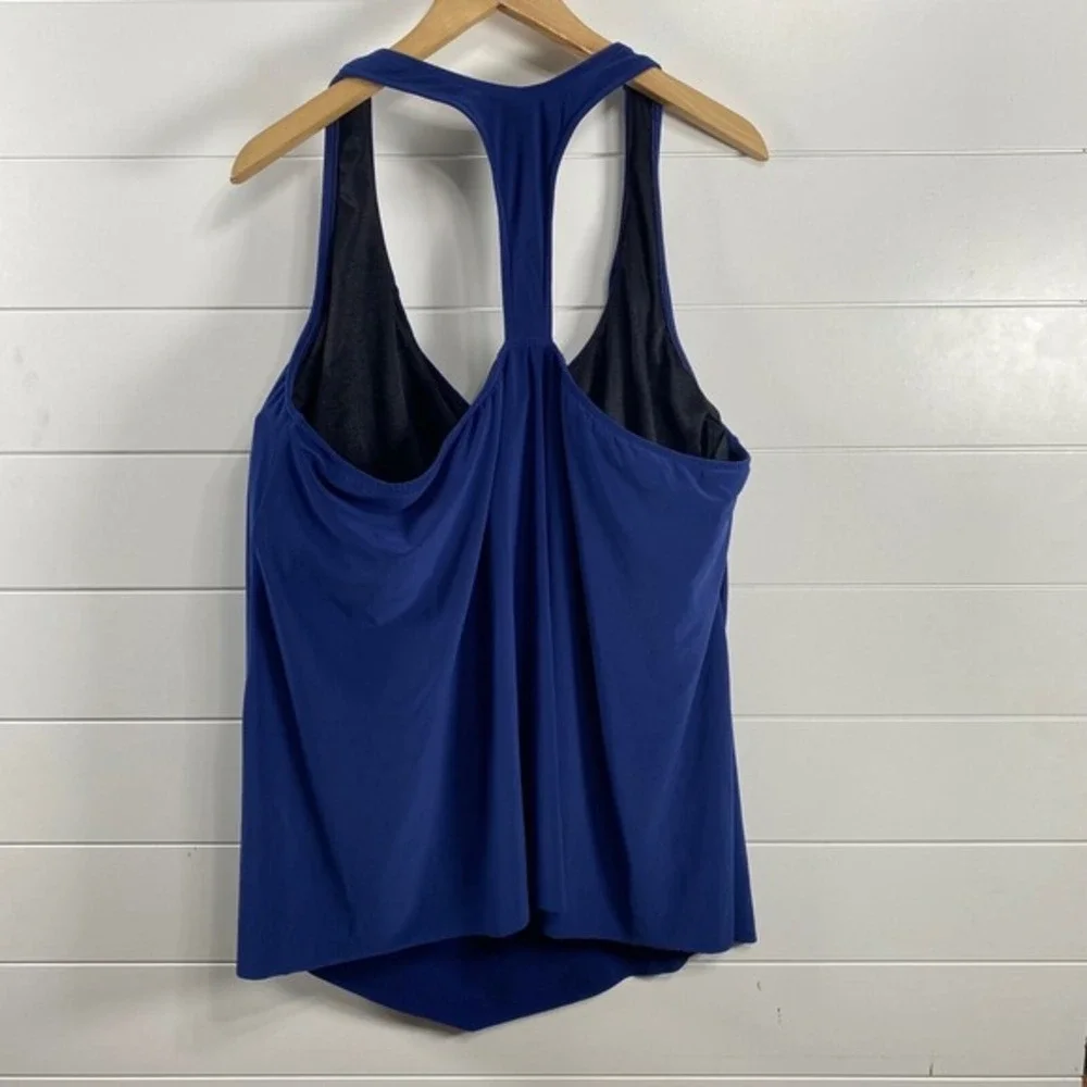 Magicsuit Womens Underwire Racerback Tankini Top 24W Blue Tummy‎ Control Pool